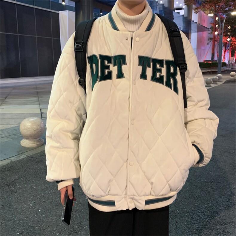 菱格棉服2023冬季新款潮流工装宽松加厚棉衣情侣外套W2074-P70,男装棉衣,星座512-2