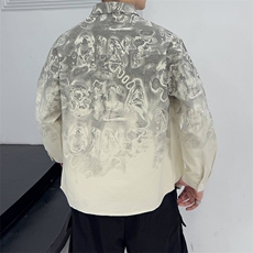 高品质纯棉280克加厚寸衫外套墨染时尚店主社会小伙新款CS61P68，女装短外套，星座301B-1