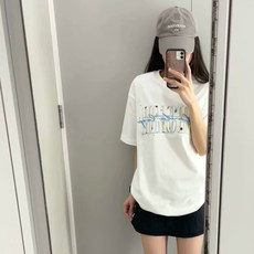 万针全刺绣工艺抖音得物高品质260克重磅纯棉双纱美式高街短袖T恤，男装T恤，电商A486