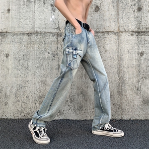 美式复古牛仔裤高个子休闲长裤春季裤子A061-W9983-P60控78图片
