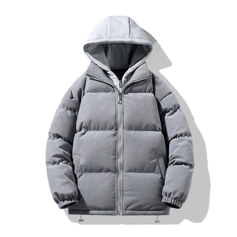 M226-P100冬季新款加厚假两件情侣灯芯绒连帽棉衣,男装棉衣,星座109-1
