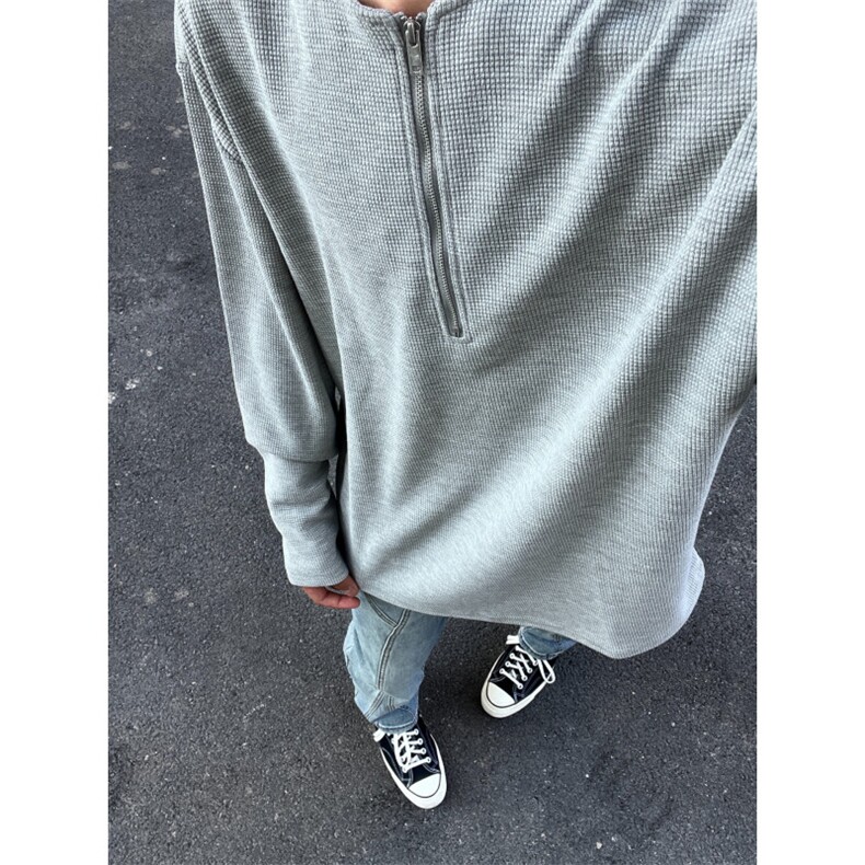 【有货】cleanfit半拉链华夫格卫衣男款圆领长袖t恤W007LL-特P38,男装卫衣,星座1007（原301D）