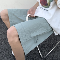 港风纳米皱运动工装休闲裤高街五分裤宽松直通短裤DK201P35，男装休闲裤，星座1204-3