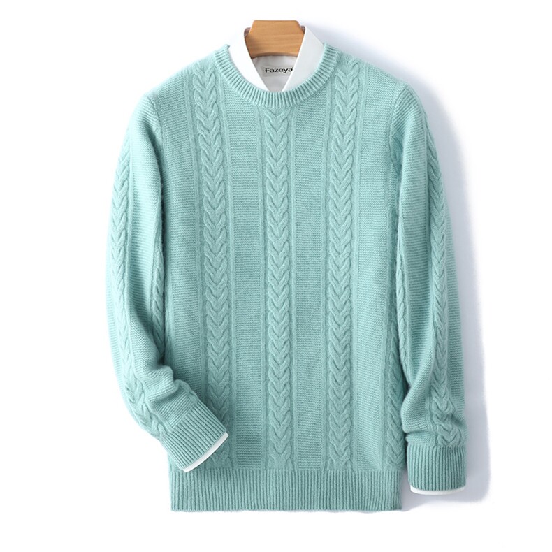 新品秋冬男士羊毛衫圆领厚毛衣针织衫打底衫，男装羊毛衫，德晨羊绒