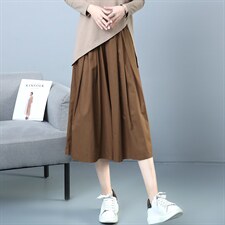 2022年春季新款裙子女宽松显瘦韩版松紧腰半身裙女休闲百搭a字裙，女装半身裙，简韵佳