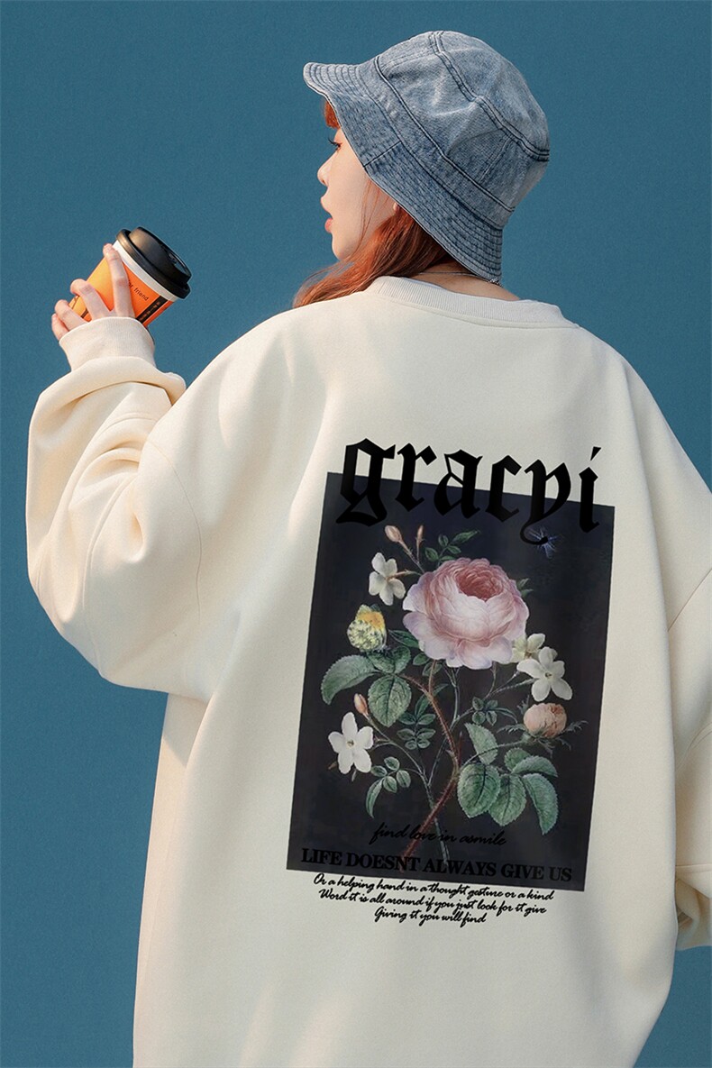 中性风新款华棉复合高克重抖音品质圆领卫衣H603P55控68,男装卫衣,电商A268