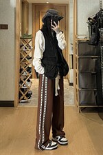 2026秋季高街织带编织绳休闲裤长裤XZ604-KP79-P55控68，男装休闲裤，星座604