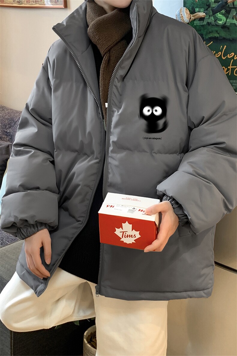 港风冬季创意卡通印花时尚立领休闲棉服A247-MY2047特批65控98,男装棉衣,电商A247
