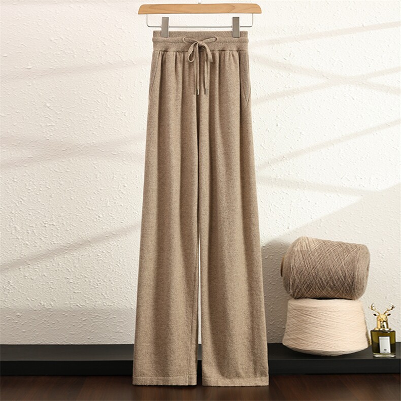 男士常规直筒裤羊绒秋冬保暖休闲简约男装，男装休闲裤，榆莲羊绒