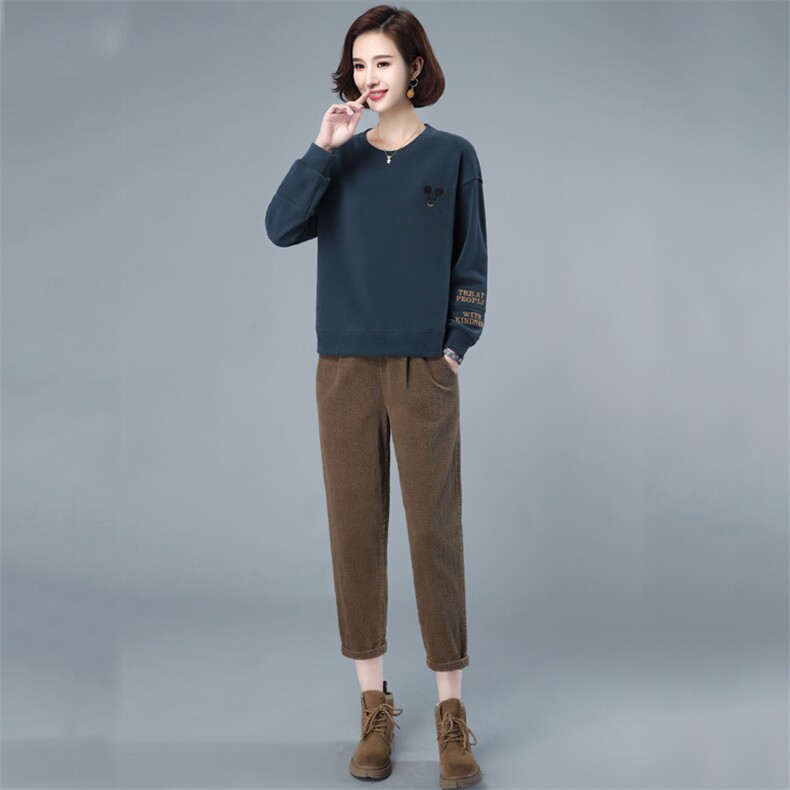 2021年春季新款潮韩版洋气百搭套装女休闲时尚小格子两件套装裤子,女装套装/套裙,简韵佳