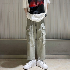 工装裤男2023夏季新款高街宽松直筒百搭BF拖地阔腿裤K3607-P35，男装休闲裤，星座512-2