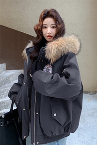 狐狸毛羽绒服女欧洲站2025冬新款加厚面包服潮服保暖派克服图片