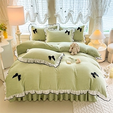 2025新款高克重加厚保暖牛奶绒四件套--潘多拉系列，床品套件，一起卖家纺