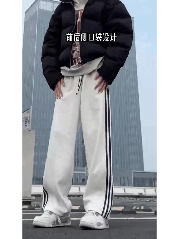 A178K2838P35秋冬季新款三条杠卫裤直筒宽松,男装休闲裤,电商A178
