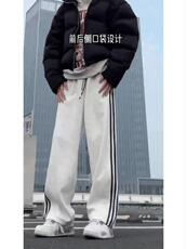 A178K2838P35秋冬季新款三条杠卫裤直筒宽松，男装休闲裤，电商A178