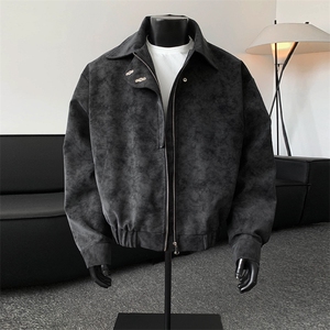 ！2025秋冬新款男士潮牌皮衣夹克情侣短宽皮外套PY001特P75图片