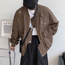 2024美式机车服外套宽松潮牌设计感小众暗黑风夹克HY282P88控128，男装夹克，电商A102B
