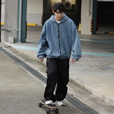 日系cityboy深色牛仔夹克男秋季新款宽松休上衣工装外套男YJ09，男装夹克，星座1116A-1（原606A）
