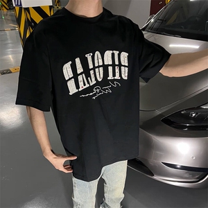 万针全刺绣工艺抖音得物高品质260克重磅纯棉双纱美式高街短袖T恤