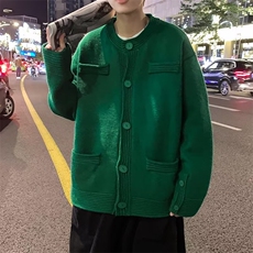 复古开衫毛衣男秋冬季纯色针织衫上衣潮牌宽松休闲MY121-P53，男装针织衫/毛衣，星座1109-3