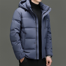 冬雪中白鹅绒可脱卸帽御寒加厚高端潮服羽绒服防寒面包服短款外套，男装羽绒服，钱塘6003（原4033）