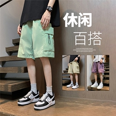 主推夏季工装短裤男宽松工装裤直筒情五分裤A436-6201-P35，男装牛仔裤，电商A436