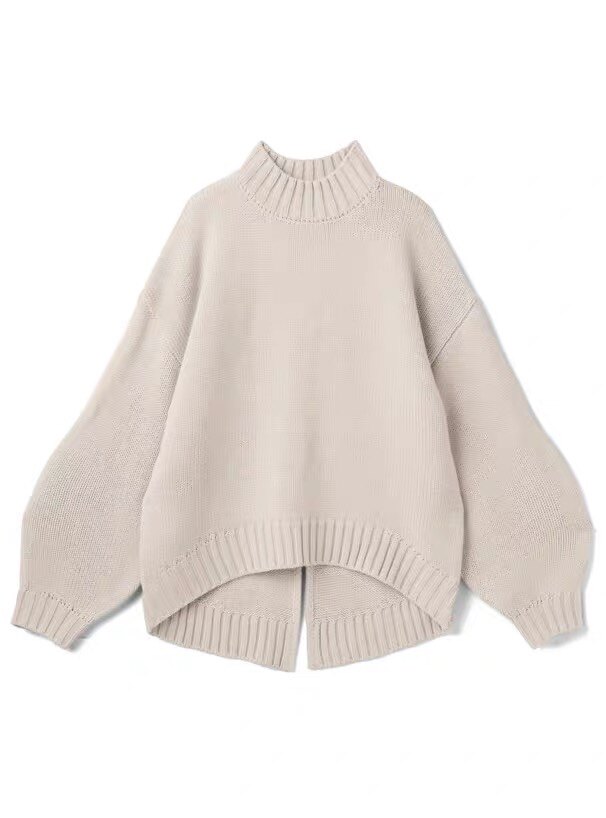 秋季新款35%羊绒日系甜美百搭小高领后开叉纯色羊绒衫，女装羊绒衫，以美红杉羊绒