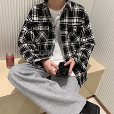 潮牌小香风外套男女秋季潮流帅气宽松休闲夹克格子宽松JK340-P57，男装夹克，星座1008-1