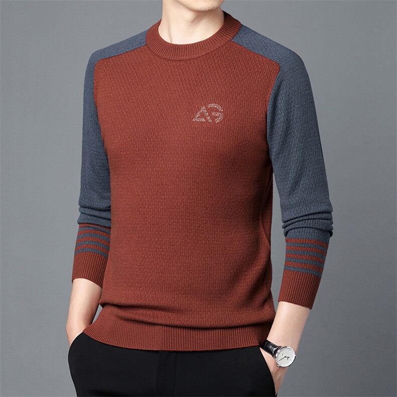 CM61153钱塘2020-2中年男士时尚休闲帅气潮流冬季厚款羊毛衫P147,男装针织衫/毛衣,钱塘207-2