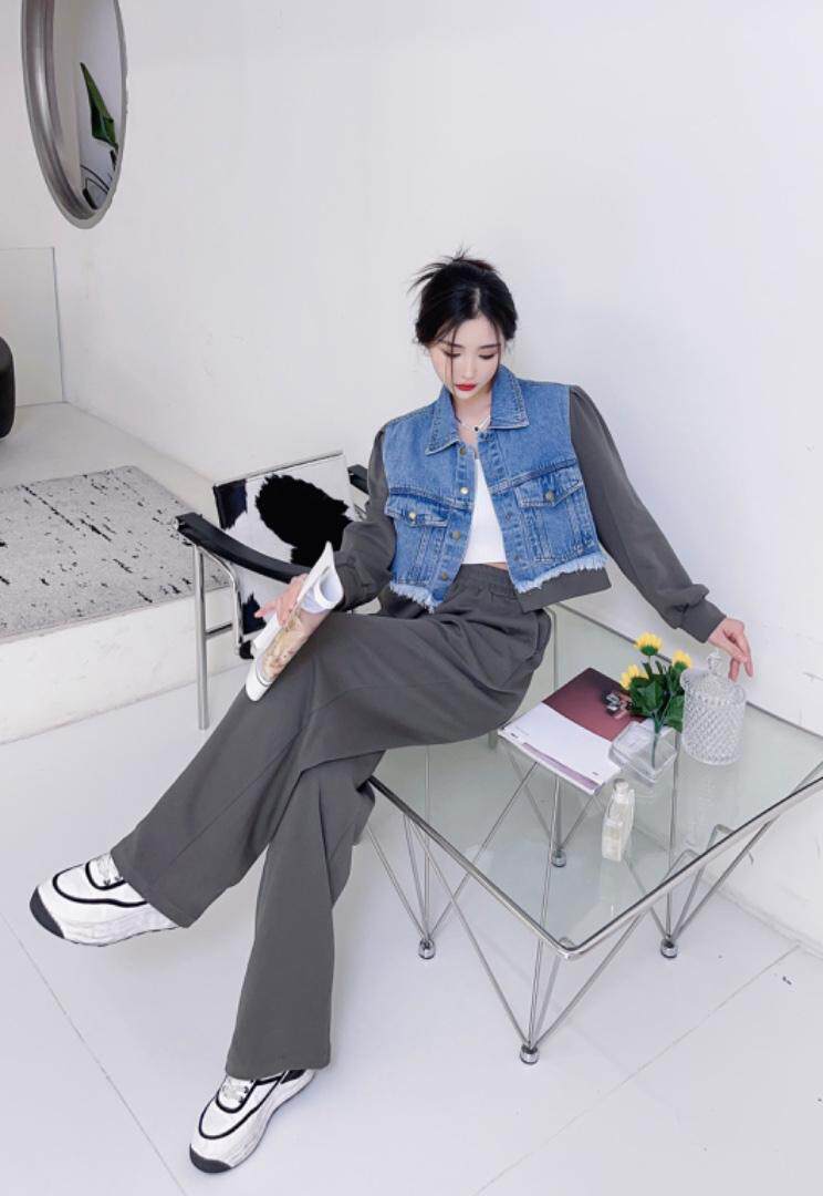 2023年水洗牛仔拼接款套裤，超酷，其它，贻思茗