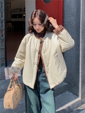 韩系小个子撞色拼接羽绒棉衣女2025冬季新款女装短款棉服棉袄外套，女装棉衣/棉服，天丽