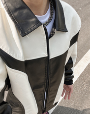 现货新款港风街景自拍风情侣男士PU皮衣皮夹克外套M9914-P88控158，男装夹克，电商A021