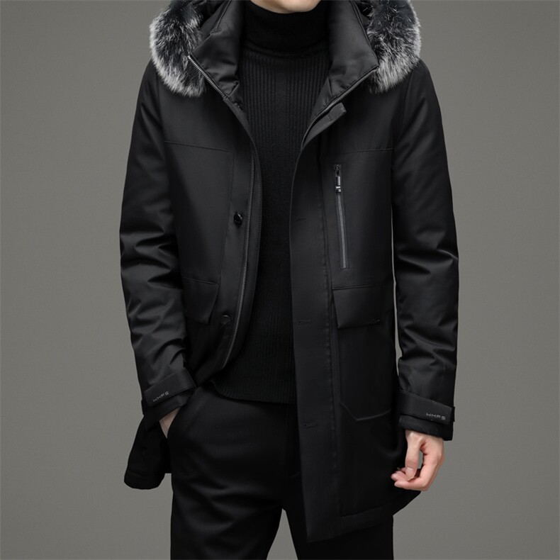 BZL2189钱塘2020-2秋冬中长款中年男士连帽休闲羽绒服外套P308,男装羽绒服,钱塘207-2