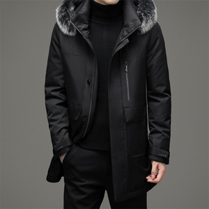 BZL2189钱塘2020-2秋冬中长款中年男士连帽休闲羽绒服外套P308图片