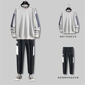 秋季男潮牌卫衣套装舒适宽松卫衣裤子休闲套装SW209+K0099-P50图片
