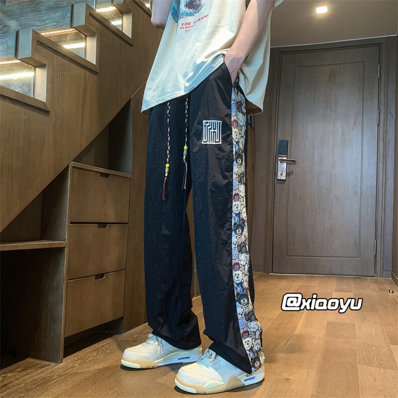 XZ616早秋季新款风小熊拼接刺绣休闲裤TY893M-5XL特P25控48,男装休闲裤,星座512A（原616）