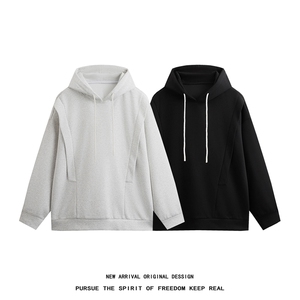 WY5001/P65春装新款高品质不起球连帽个性卫衣男潮流宽松上衣外套图片