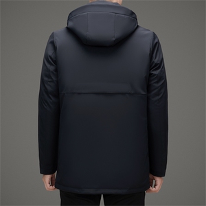 脱卸内胆帽子中年轻薄90绒羽绒服外套男冬款中老年羽绒服大衣图片