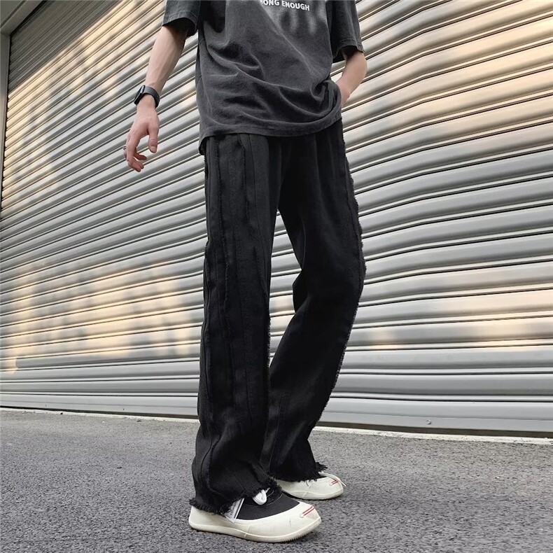青春流行ins男原宿美式vibe裤子直筒水洗拉链牛仔裤潮N2003P45,男装牛仔裤,星座1116-2