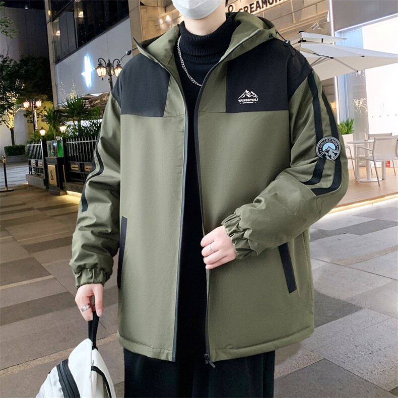 港风秋季男士夹克男宽松时尚连帽休闲夹克外套上衣J898-P53加绒63,男装夹克,星座310B-3