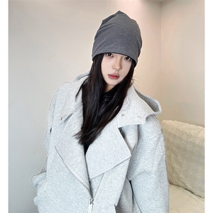 抖音得物品质 26春装美式重磅结构斜拉链高领连帽卫衣开衫外套W61图片