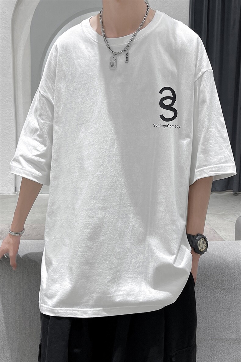 自家商标印花宽松220克高品质直播款A161-S030-P25,男装T恤,电商A161-2