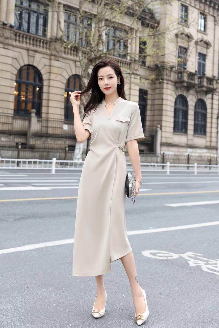 醋酸缎连衣裙，女装连衣裙，伊丽叶