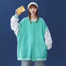 ！春季潮流中性袖子四合扣夹克情侣棒球服外套G550P75控98，男装夹克，A247A