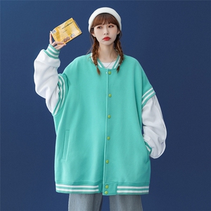 ！春季潮流中性袖子四合扣夹克情侣棒球服外套 G550 P75控98图片