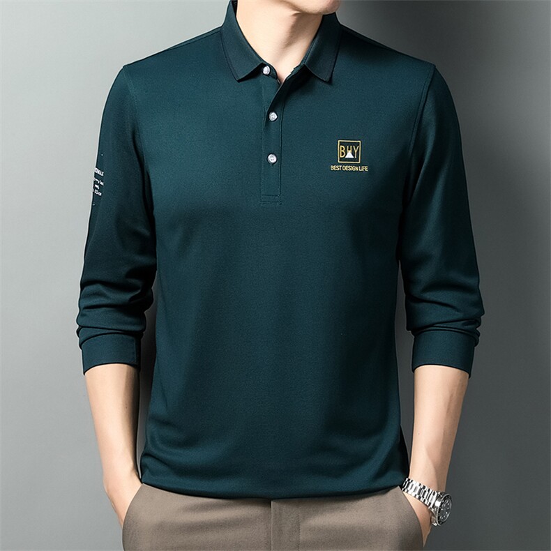 DC6837钱塘2020-3春秋中年男士翻领长袖T恤时尚休闲上衣货稳P50,男装T恤,钱塘207-3