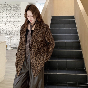 【现货】数据好 豹纹西装中长款外套2C327-9919p155控218图片