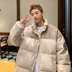 PU皮棉服冬季宽松港风棉衣立领冬装棉袄PM01-P115限158抖音控178，男装棉衣，电商B370