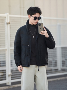 标50绒 男士立领短款皮羽绒服保暖外套 5856-P235(控券后318)图片