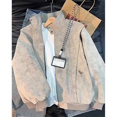扎染pu皮衣夹克男款春季痞帅风高级感立领外套机车服J7243，男装夹克，星座1116A（原606A-3）